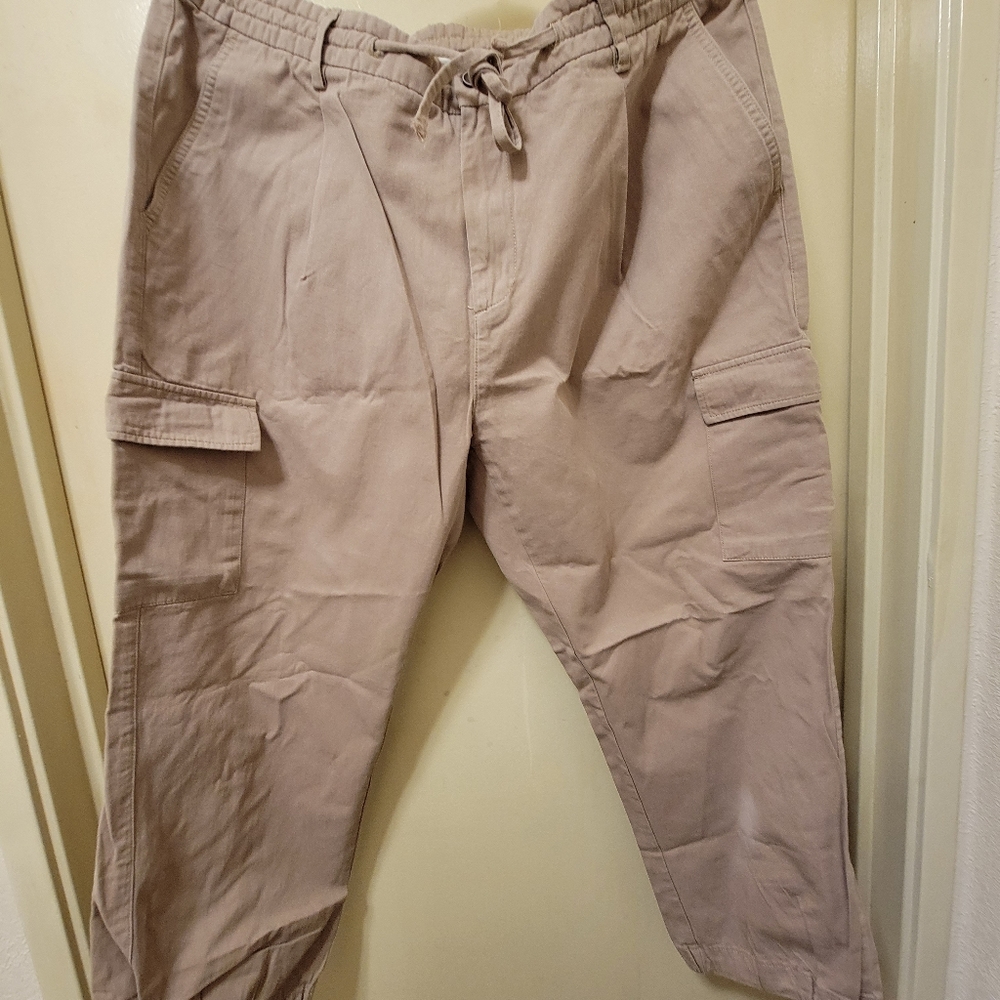 Mens Taper Cargo Jogger pants Tan XXL